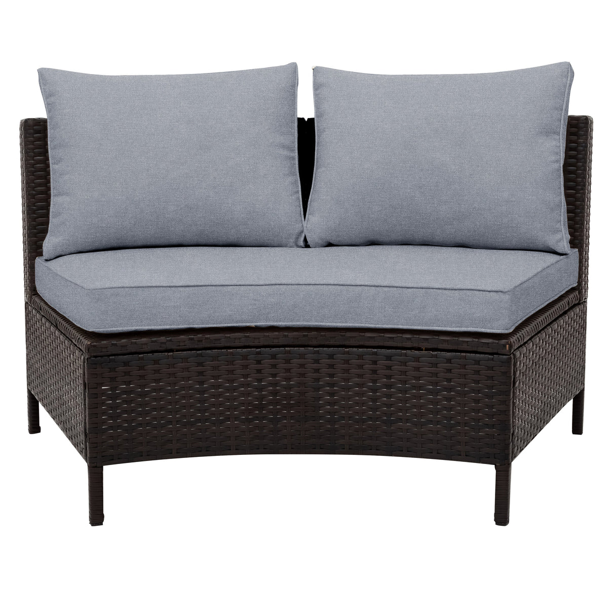 TOPMAX 5-Piece Gray PE Rattan Outdoor Patio Sofa Set