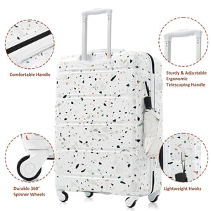 Luggage Set of 3 with USB Port and Spinner Wheels