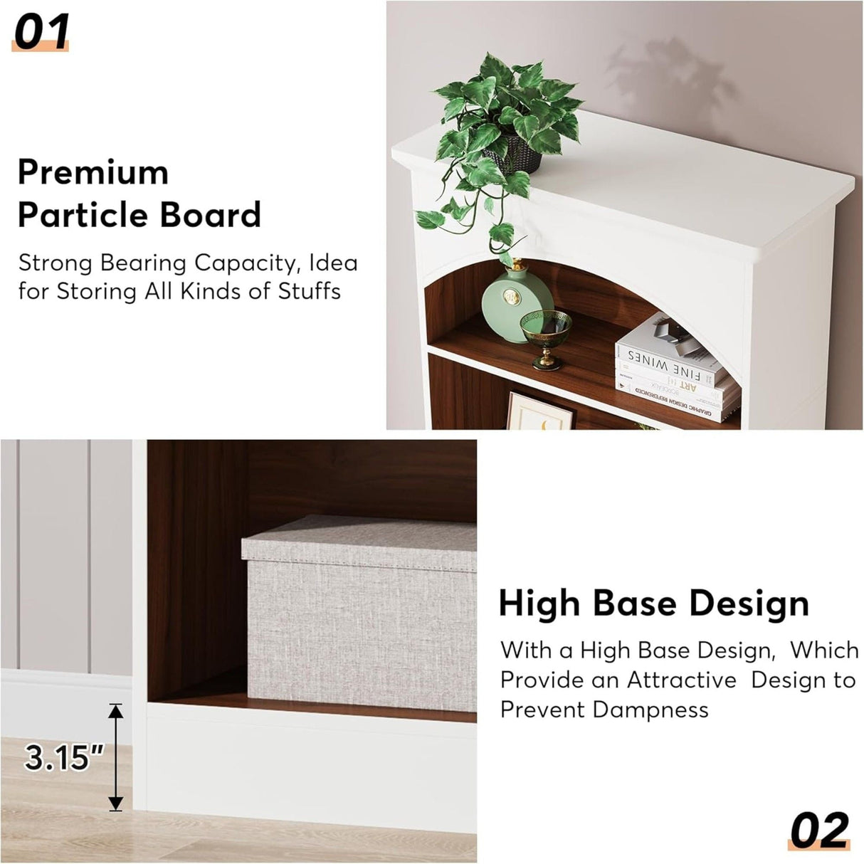 5 Tier Library Bookcase For Living Room