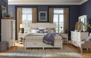 Willowbrook - Open Nightstand - Egg Shell White With Slight Rub Through