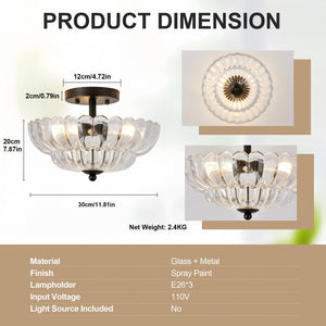 Smoky Semi Flush Mount Ceiling Light