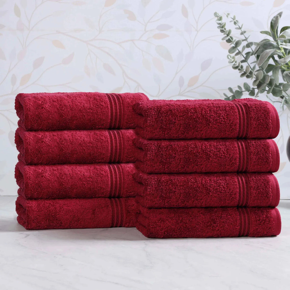 Heritage Egyptian Cotton Plush Thick Absorbent Hand Towel Set of 8 - Egyptian Cotton Hand Towel by Superior Brand