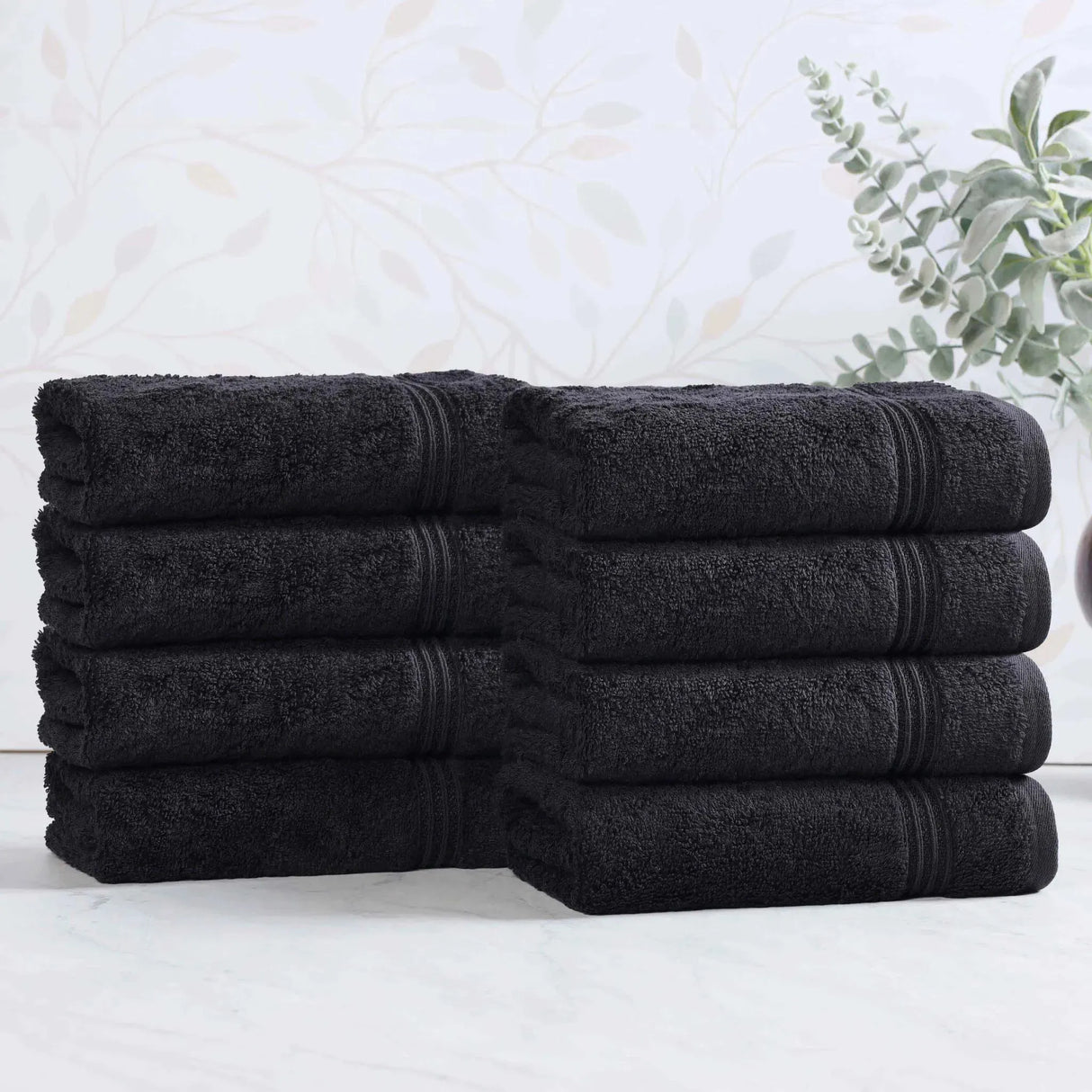 Heritage Egyptian Cotton Plush Thick Absorbent Hand Towel Set of 8 - Egyptian Cotton Hand Towel by Superior Brand