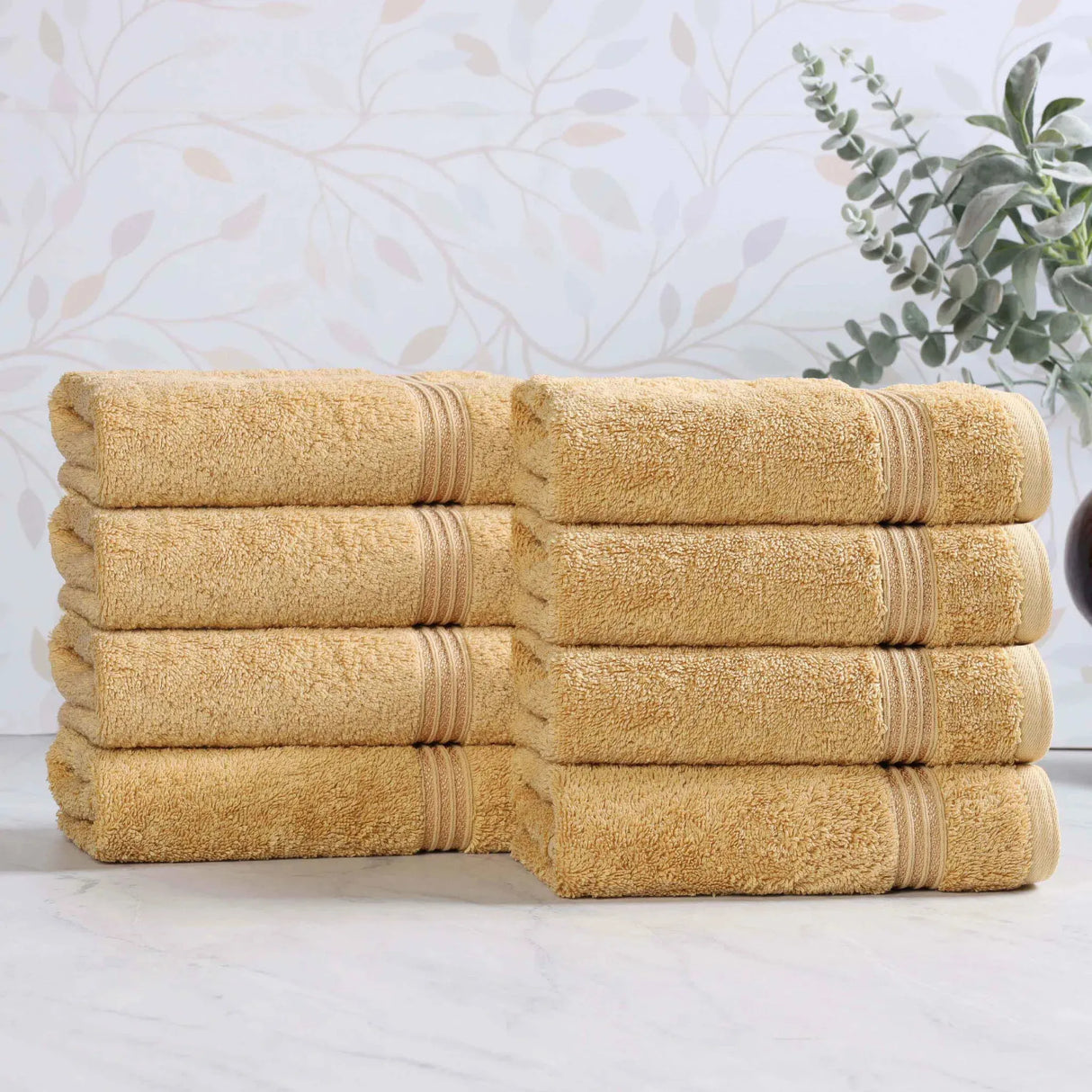 Heritage Egyptian Cotton Plush Thick Absorbent Hand Towel Set of 8 - Egyptian Cotton Hand Towel by Superior Brand
