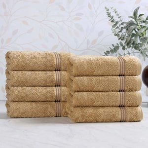 Heritage Egyptian Cotton Plush Thick Absorbent Hand Towel Set of 8