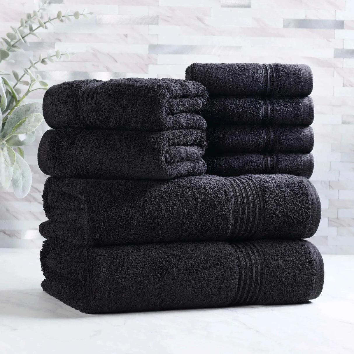 Heritage Egyptian Cotton Plush Heavyweight 8 Piece Towel Set - Egyptian Cotton Towel Set by Superior Brand