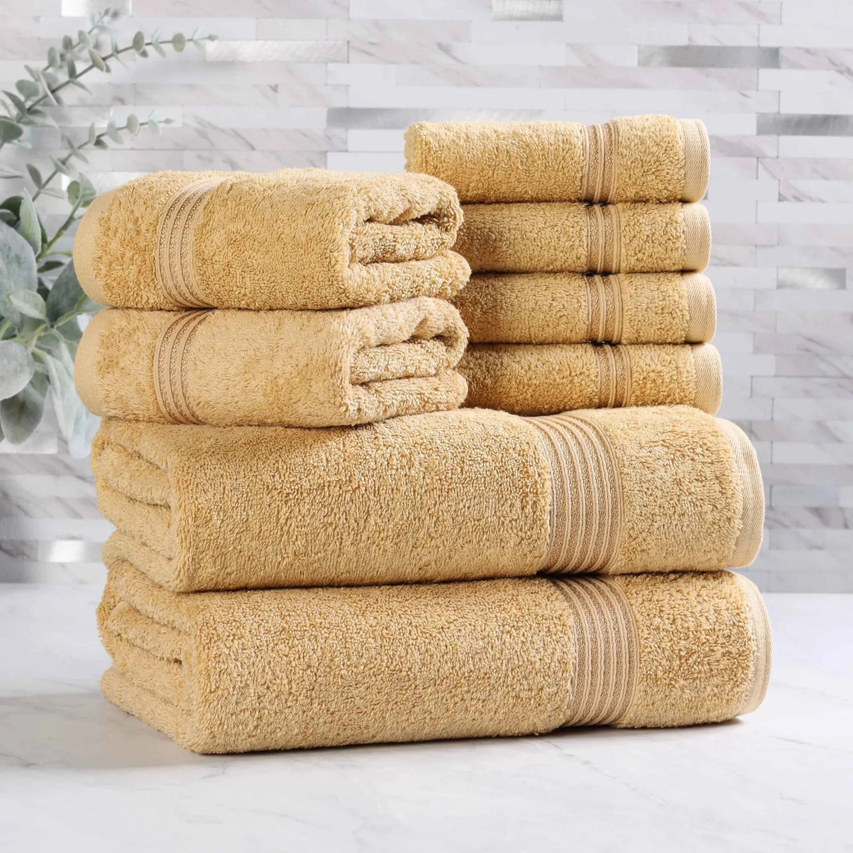 Heritage Egyptian Cotton Plush Heavyweight 8 Piece Towel Set