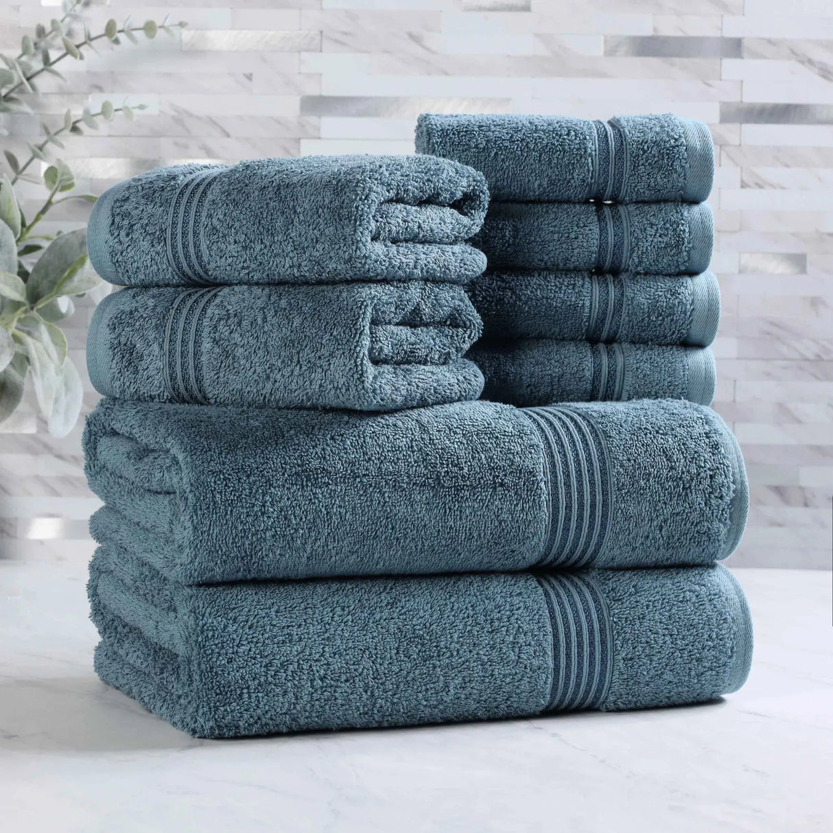 Heritage Egyptian Cotton Plush Heavyweight 8 Piece Towel Set