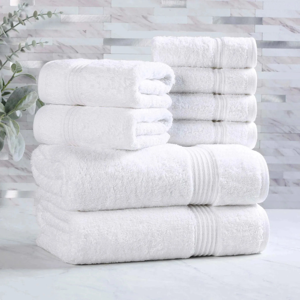 Heritage Egyptian Cotton Plush Heavyweight 8 Piece Towel Set