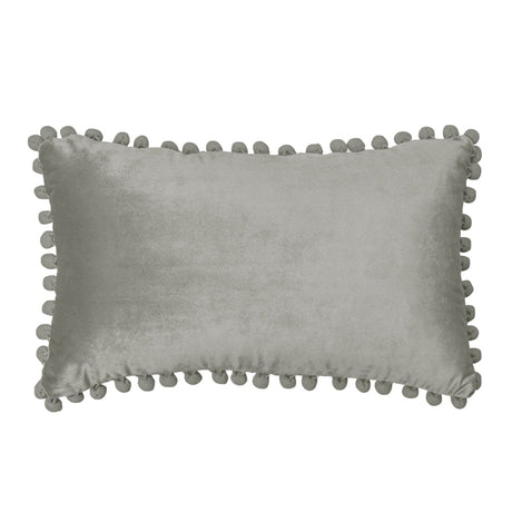 12''x20'' Velvet Pom-Pom lumbar support Throw Pillow | 7 Colors – Soft & Playful Ball Trim Design | Chic Lumbar & Accent Pillow | Insert Included