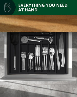 Silverware Drawer Organizer Black 9 Slots