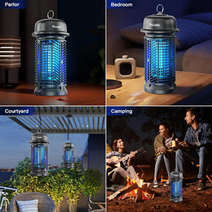 Bug Zapper Outdoor Electric, 4200V/20W High Power Voltage Mosquito Zapper, IPX4 Waterproof Fly Traps, Fly Zapper for Camping, Backyard, Patio and Garden