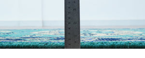 Traditional Khotan Design Teal Hand knotted 3x6 Wool Area Rug