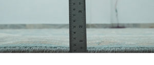 Custom Made Hand Knotted Blue, Ivory, Camel and Gray Traditional Heriz wool rug