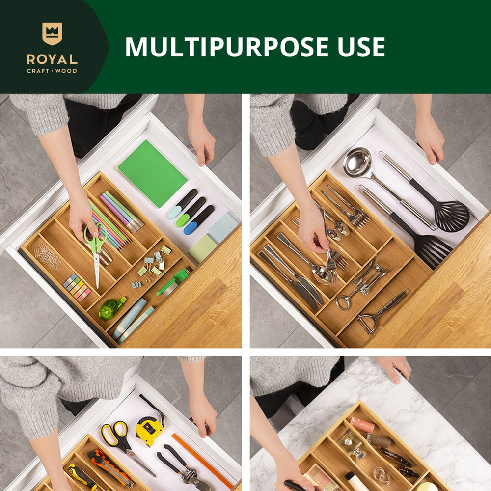 Basic Silverware Drawer Organizer, Natural