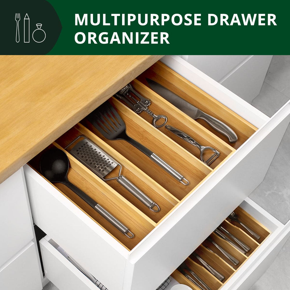 Utensil Drawer Organizer, Natural (5 Slots)
