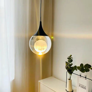 Minimalist Clear Glass Pendant Light Hanging Ceiling Fixture