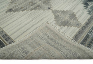 Natural Wool Hand Knotted Ivory and Gray Traditional Multi size wool Area Rug, Kids, Living Room and Bedroom Rug