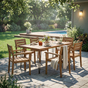 7-Piece Acacia Wood Outdoor Dining Set