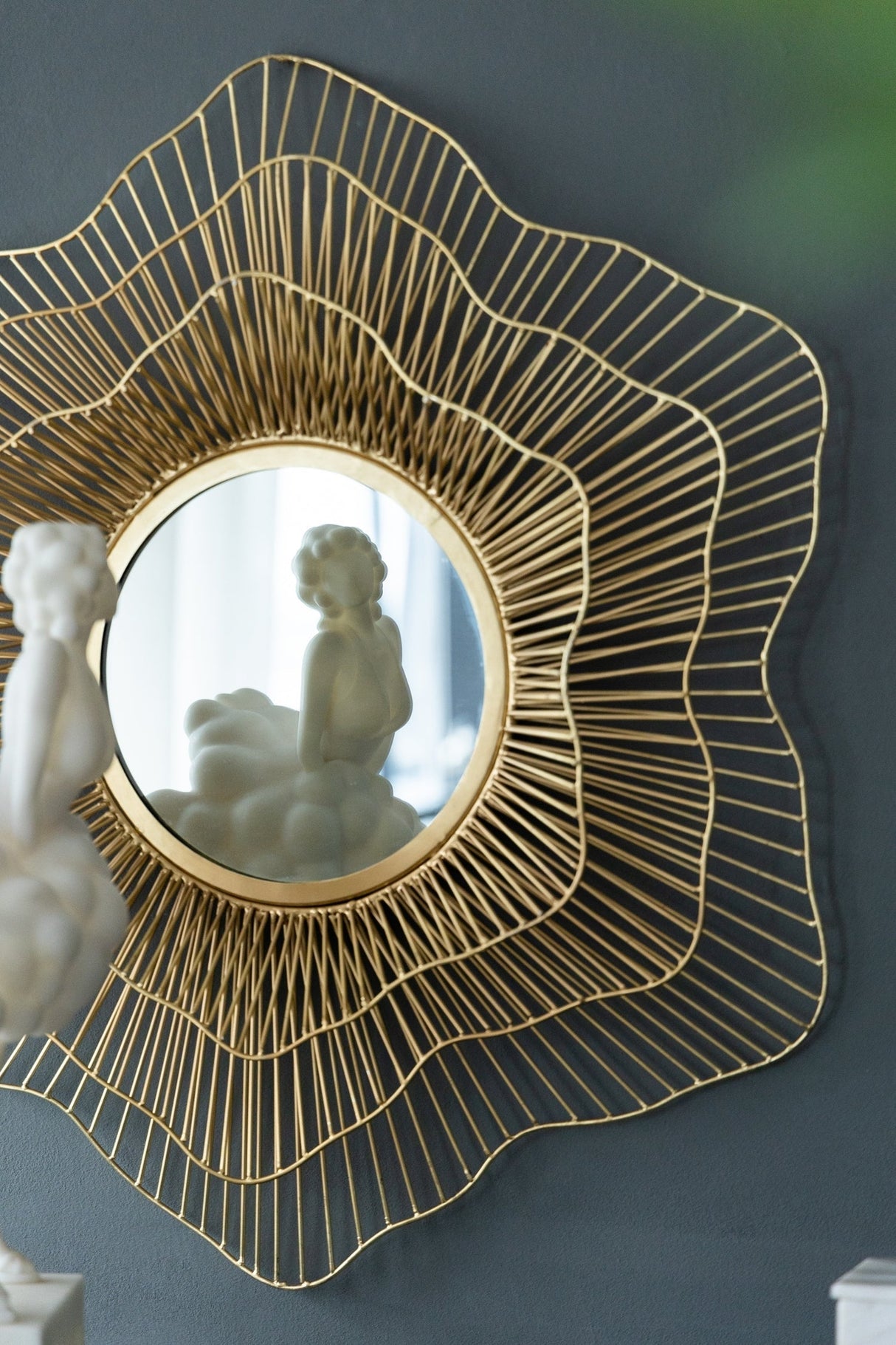 D27x2.4' Metal Mirror, Wall Mounted Mirror Home Decor for Bathroom Living Room