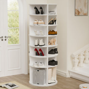 Rotating Shoe Rack Tower - 7-Tier Spinning Shoe Organizer