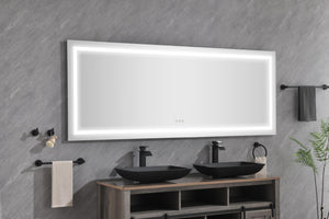 72" x 32" LED Bathroom Mirror with Front and Backlight