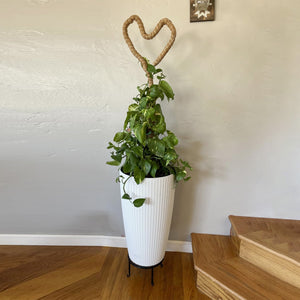 Set of 2 Faux Rattan Tall Planters with Automatic Watering System