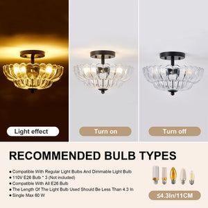 Smoky Semi Flush Mount Ceiling Light