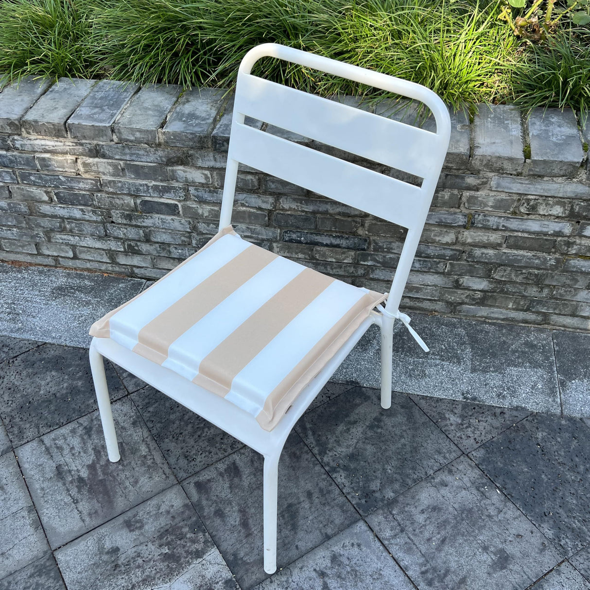 4pcs outdoor patio seat cushion replacement seat cushion with ties, 15' x 15' patio chair pads for  gardens, patios, and dining rooms