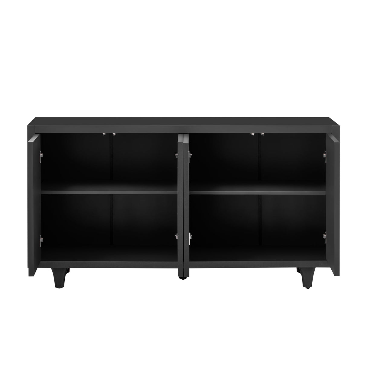 Storage Cabinet Sideboard Wooden Cabinet with Embossed Curved Doors