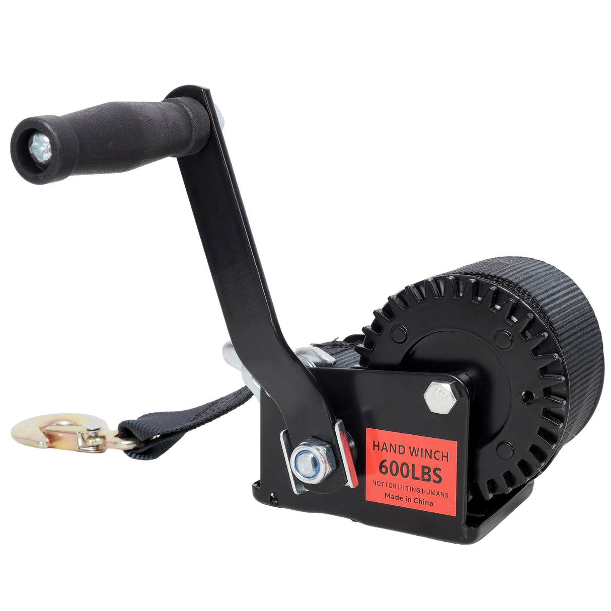 600LBS Hand Winch with 19.6FT Strap