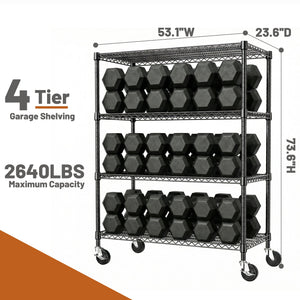 2640 LBS Industrial Metal 4 Tier Shelving