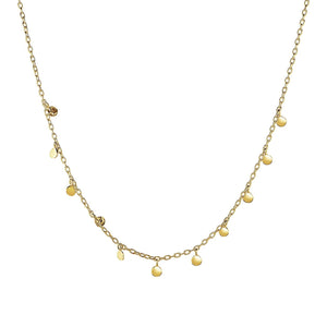Choker Necklace with Hammered Beads in 14k Yellow Gold
