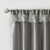 Twist Tab Lined Window Curtain Panel Charcoal 50x95"