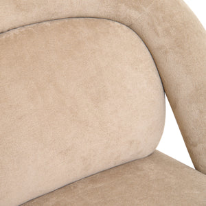 Stylish Dark Beige Velvet Lounge Chair
