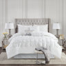 7-Piece Full 100% Polyester Pieced Pleated Tufted Comforter Set