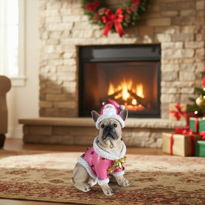 Christmas French Bulldog Statue