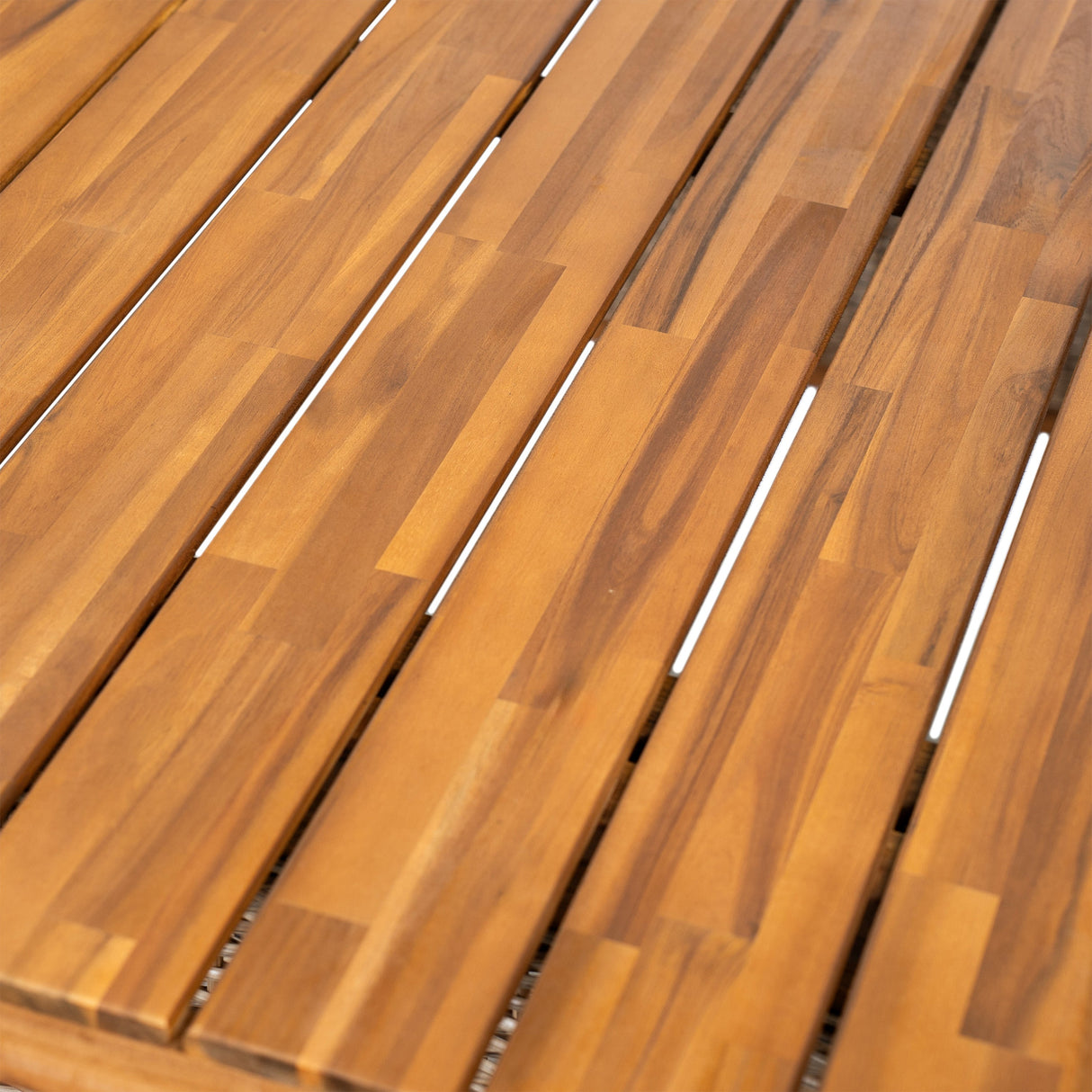 Outdoor 6 Pieces Acacia Wood Dining Set with Handwoven Rattan Legs