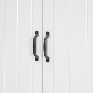 Modern Bathroom Storage Cabinet With Two Laundry Baskets, One Drawer, Adjustable Shelf