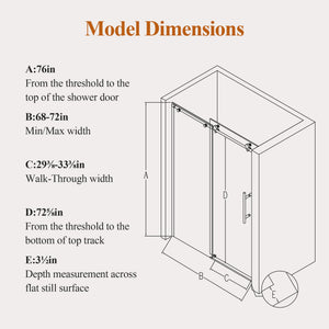 Frameless Single Sliding Shower Door