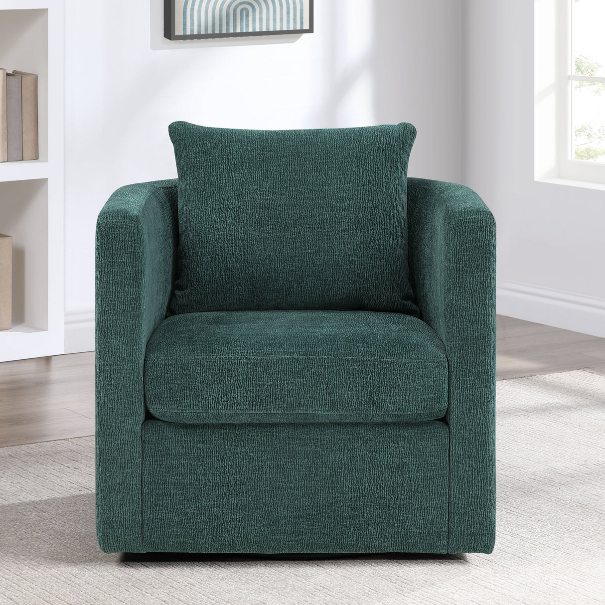 Sutton Light Grey Performance Fabric Swivel Barrel Chair