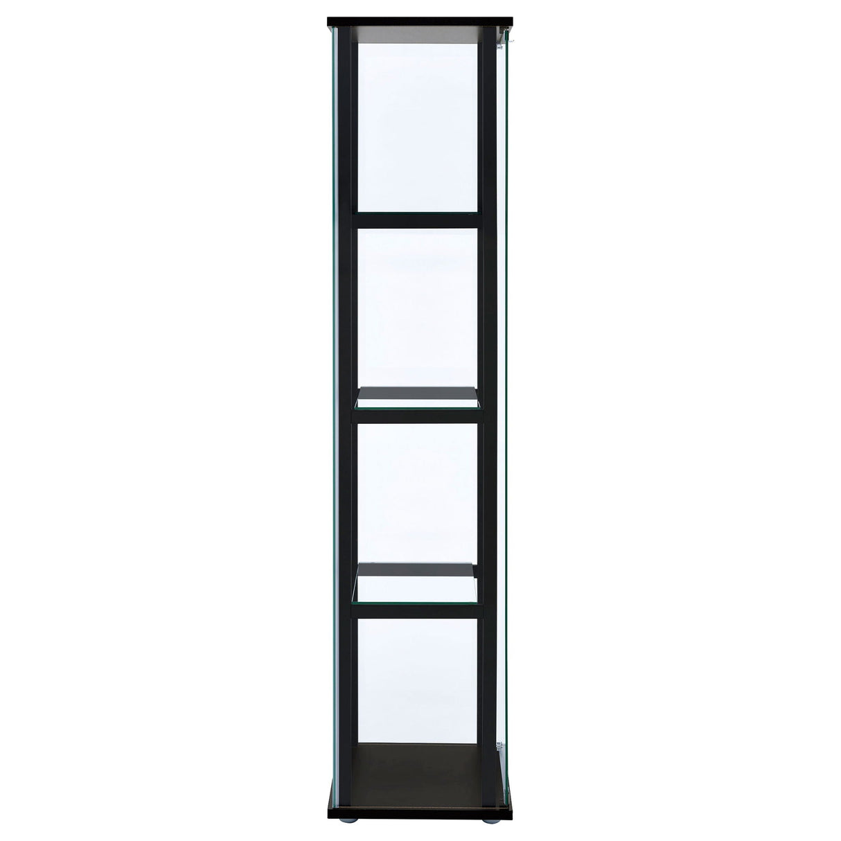 Cyclamen 4-shelf Clear Glass Curio Display Cabinet Black