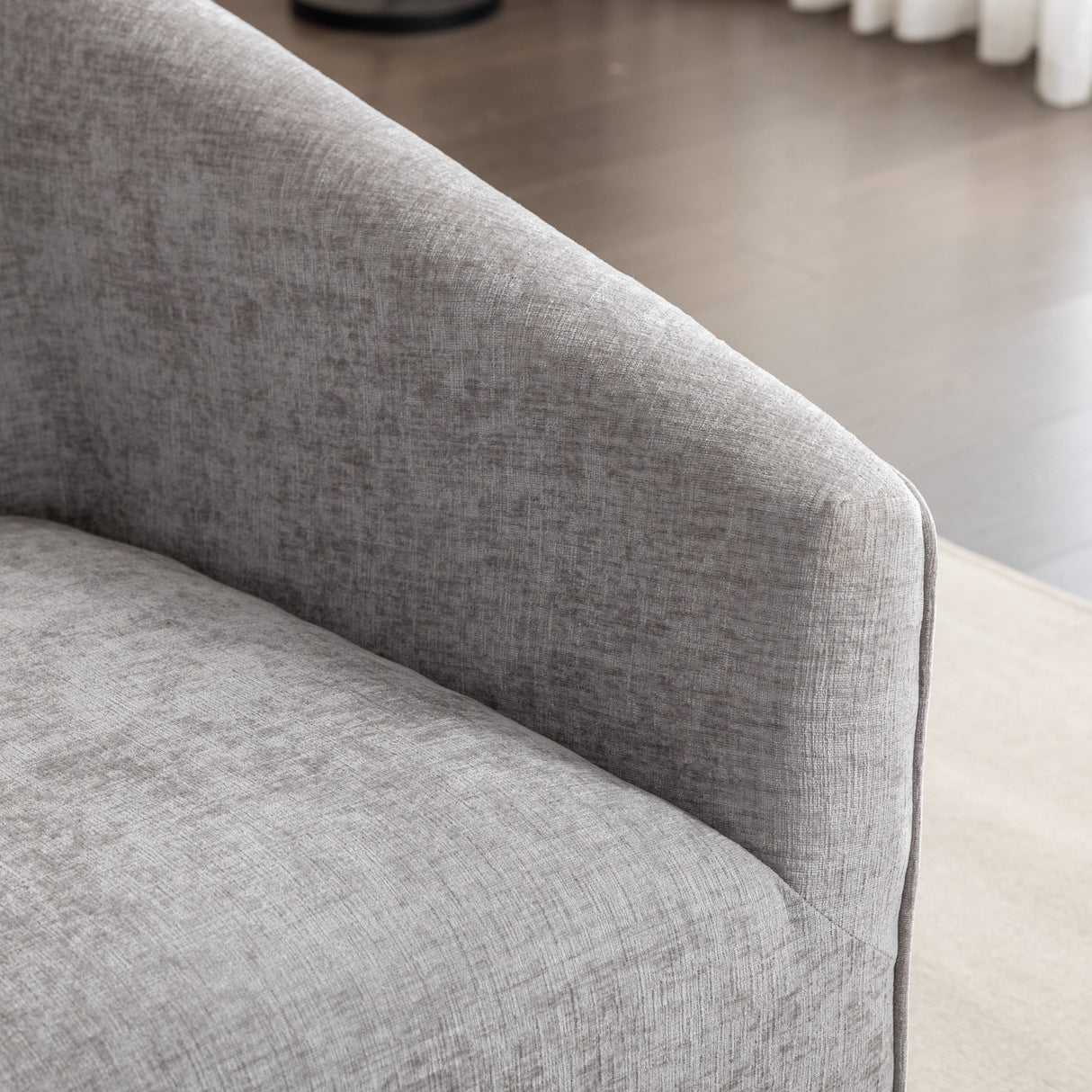 Nice Modern Upholstered Barrel Armchair, 360° Swivel