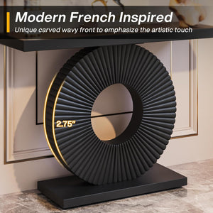Modern Console Table With Sculptural Geometric Base