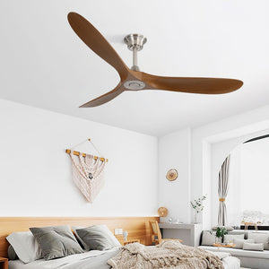 Outdoor Ceiling Fan No Light with 3 Blades Smart App Control - Brushed Nickel