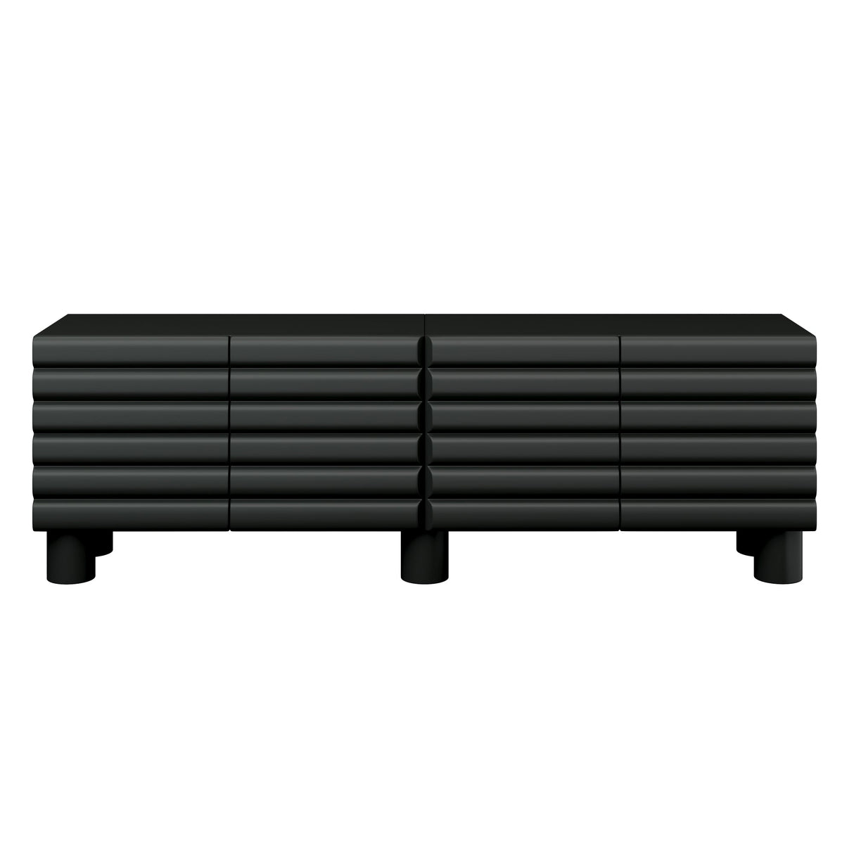 Stylish Thick Wavy Door TV Cabinet with Adjustable Shelves