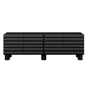 Stylish Thick Wavy Door TV Cabinet with Adjustable Shelves