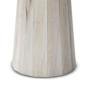 Handcrafted Wooden Accent Table with Sculptural Design - Choice of Color
