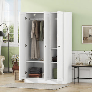 3 Door Shutter Wardrobe With Shelves