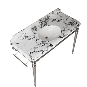 VICI 48" Bathroom Ceramic Undermount Basin and Artificial Marble Countertop